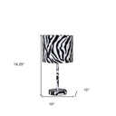 Bedside Table Lamp With White Drum Shade - White