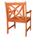 Patio Arm Chair With Decorative Back - Brown