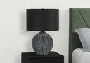 23" Ceramic Round Table Lamp With Black Drum Shade - Black - HomeRoots - Table Lamps - Elite Enclave Home