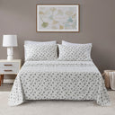 Oversized Flannel - 4 Piece Full Sheet Set - Black Snowflakes