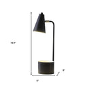 Desk Table Lamp With Black Cone Shade - Black - HomeRoots - Table Lamps - Elite Enclave Home