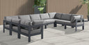 Nizuc - Outdoor Patio 9 Piece Modular Sectional With Gray Frame