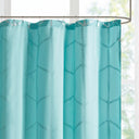 Raina - Printed Metallic Shower Curtain - Aqua / Silver - Intelligent Design - Shower Curtains - Elite Enclave Home