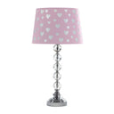 Crystal With Shade Table Lamp - Pink And White Dot