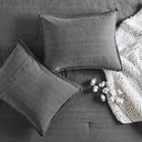 Mckenzie - 3 Piece Full/Queen Twill Washed Comforter Set - Gray
