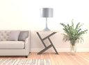 Metal Table Lamp With White Classic Drum Shade - White