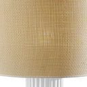 Ceramic Cylinder Table Lamp With Beige Drum Shade - White - HomeRoots - Table Lamps - Elite Enclave Home