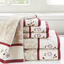 Serene - Jacquard 6 Piece Towel Set - Red - Madison Park - Towel Sets - Elite Enclave Home