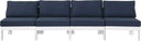 Nizuc - Outdoor Patio 4 Seat Armless Modular Sofa With White Frame - Meridian Furniture - Stationary Sectionals- Elite Enclave Home