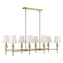 Arques - 8 Light Linear Chandelier - White / Gold - Uttermost - Chandeliers- Elite Enclave Home