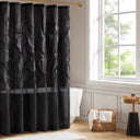Laurel - Tufted Semi - Sheer Shower Curtain - Black - Madison Park - Shower Curtains - Elite Enclave Home