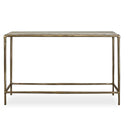 Minerva - Marble Top Console Table - Brass / Gray / White