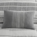 Rhodes - 4 Piece Stripe Comforter Set With Throw Pillow - Gray