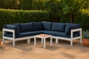 Nizuc - Outdoor Patio 5 Piece Modular Sectional With White Frame - Meridian Furniture - Stationary Sectionals- Elite Enclave Home