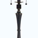 Two Light Traditional Shaped Floor Lamp With Brown Square Shade - Bronze - HomeRoots - Floor Lamps - Elite Enclave Home