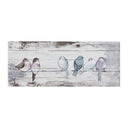 Perched Birds - Hand Painted Plank - White / Gray - Madison Park - Canvas Art - Elite Enclave Home