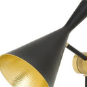 Metal Geometric Desk Table Lamps With Black And Gold Cone Shade (Set of 2) - Black