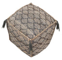Jute Cube Trellis Pouf Ottoman - Natural Gray And Taupe