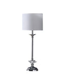 Metal Table Lamp With White Globe Shade - Silver - HomeRoots - Table Lamps - Elite Enclave Home