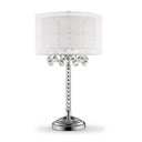 Chic Tall Table Lamp With Crystal Accents And Silver Shade - Silver
