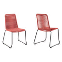 23" Metal Outdoor Dining Chair (Set of 2) - Red
