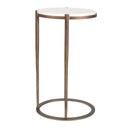 Mercier - Round Marble Accent Table - Brass / White