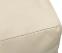 Leather Pouf Ottoman - Ivory