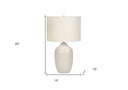 25" Ceramic Urn Table Lamp With Drum Shade - Cream - HomeRoots - Table Lamps - Elite Enclave Home