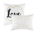 Raina - Metallic Printed Comforter Set - Ivory / Gold
