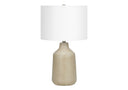 Concrete Urn Table Lamp With Ivory Drum Shade - Beige - HomeRoots - Table Lamps - Elite Enclave Home