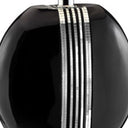 Polyresin Lamp With Beige Fabric Shade - Black