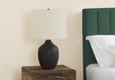 22" Ceramic Urn Table Lamp With Ivory Drum Shade - Black - HomeRoots - Table Lamps - Elite Enclave Home