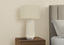 Ceramic Geometric Table Lamp With Beige Drum Shade - Cream - HomeRoots - Table Lamps - Elite Enclave Home