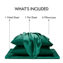 Satin - 4 Piece Twin Luxury Sheet Set - Emerald