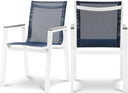 Nizuc - Outdoor Patio Dining Arm Chair With White Frame And Gray Arms (Set of 2)