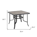 Square Metal Outdoor Dining Table - Brown And Black