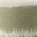 Cotton Round Abstract Pouf Ottoman - Green / White