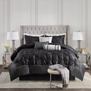 Laurel - California King 7 Piece Tufted Comforter Set - Black