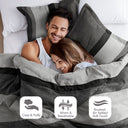 Boulder Stripe - Twin/Twin Long Pieced Comforter Set - Black