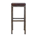 Beck - Industrial Bar Stool - Dark Brown & Black