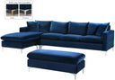 Naomi - Reversible Sectional - Meridian Furniture - Stationary Sectionals - Elite Enclave Home