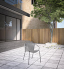 25" Metal Outdoor Dining Chair (Set of 2) - Gray