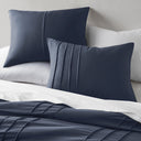 Porter - Full Soft Washed Pleated Duvet Cover Set - Navy - Comfort Spaces - Duvet Covers & Shams - Elite Enclave Home