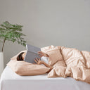 Porter - California King Soft Washed Pleated Comforter Set - Blush