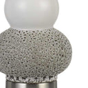 24" Metal Two Light Desk Table Lamps With White Globe Shade (Set of 2) - Silver