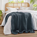 Chunky Double Knit Handmade Throw - Indigo - Madison Park - Throws - Elite Enclave Home