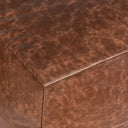 Uttermost Leather Pouf – genuine leather finish in rich brown tones
