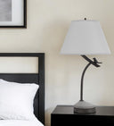 Metal Novelty Table Lamp With Gray Empire Shade - Charcoal