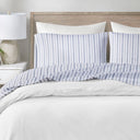 200 Thread Count Printed Cotton - Queen Sheet Set - Blue Stripe
