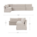 Fable - Slipcover Dining Banquette L - Shape - Beige - Moe's Home Collection - Stationary Sectionals - Elite Enclave Home